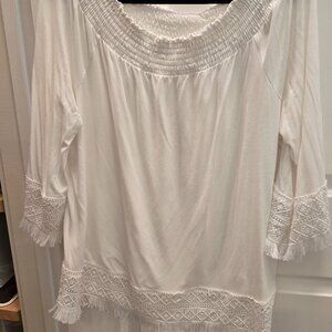 Chico's White Tunic Top With Detail